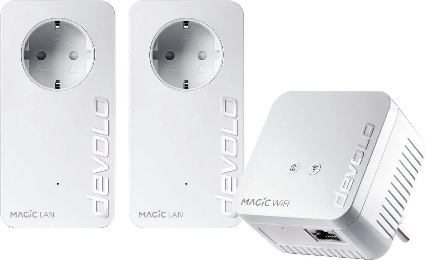 DEVOLO Magic 1 WiFi Multimedia Power Kit Netzwerk-Adapter zu RJ-45 (Ethernet) weiß