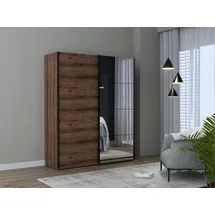 Forte Schwebetürenschrank Jacky 170 x 210 x 61 cm Braun