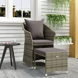 vidaXL Garten-Lounge-Set 2-tlg. grau