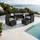Tectake Modena Rattan Sitzgruppe 5-tlg. schwarz/grau inkl. Schutzhülle