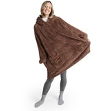 Blumtal Hoodie Decke Damen mit Ärmeln und Kapuze - OEKO-TEX zertifizierter Kuschelpullover Damen - Decke zum Anziehen - Decken Hoodie Damen - Kuschelpullover - Cedar Wood - Braun - Hoodie Decke Fleece - Medium/Kinder