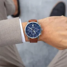 Tommy Hilfiger Kyle Blau Leder 42 mm 1791629