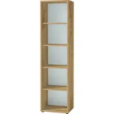 KADIMA DESIGN Aktenregal Hoch Schmal 50x196x37 cm Chalet-Eiche-Nb./Weiß