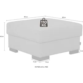 Home Affaire Stauraumhocker Tulio Polyester 80 x 45 x 80 cm Grau
