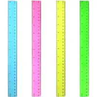 4 Stück 30cm transparente Herrscher Plastische Herrscher Direkte Quetschlehrer Kindermathematische Versorgung School Office Messwerkzeuge (Multi -Color)