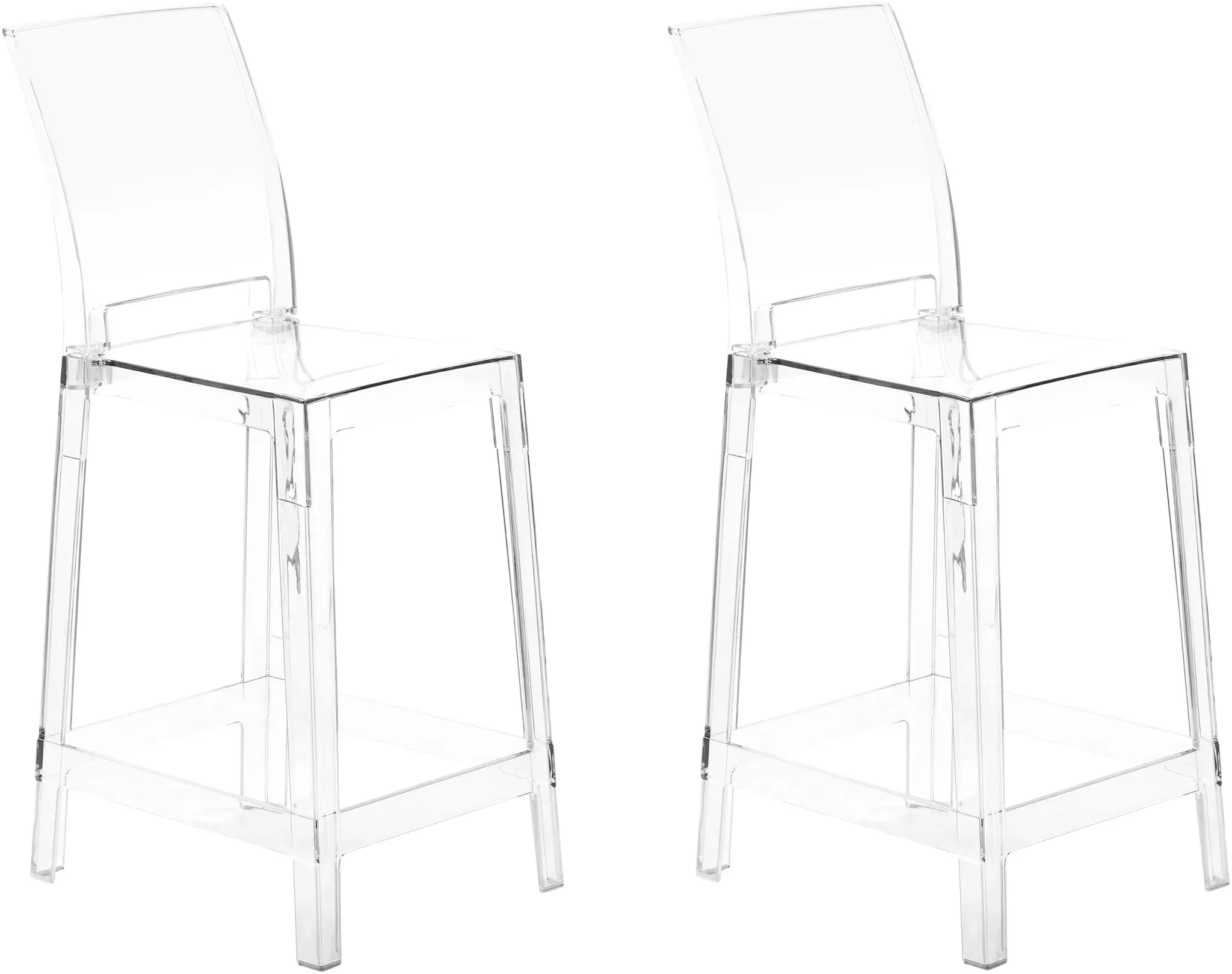 Barhocker 2er Set Transparent WELLINGTON