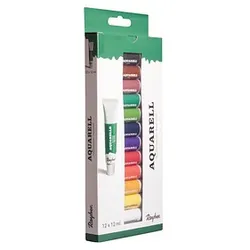 Rayher Künstler-Set Aquarellfarben farbsortiert 12 x 12,0 ml