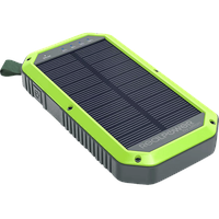 XLayer RealPower PB-10000 Solar Powerbank 10000 mAh Kabelloses Aufladen Schwarz, Grün