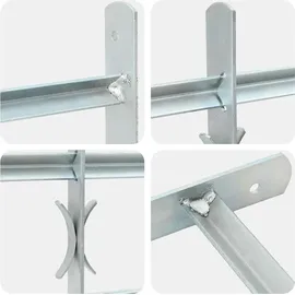 vidaXL Fenstergitter Verstellbar mit 3 Querstäben 1000-1500 mm