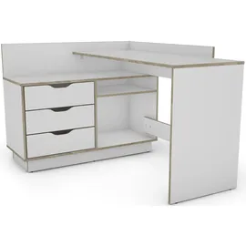 byLIVING Eckschreibtisch Bern Weiß