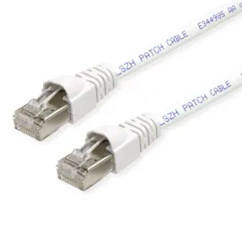 Telegärtner Patchkabel CAT 6a S/FTP 5.0 m Weiß Flammwidrig, mit Knickschutztülle 1 St.