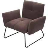 MCW Lounge-Sessel MCW-K34 Bouclé 80 x 80 x 80 cm Braun mit Relax-Funktion