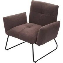 MCW Lounge-Sessel MCW-K34 Bouclé 80 x 80 x 80 cm Braun mit Relax-Funktion