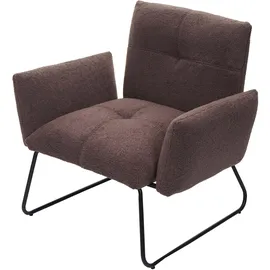 MCW Lounge-Sessel MCW-K34 Bouclé 80 x 80 x 80 cm Braun mit Relax-Funktion