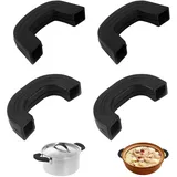 4 Stück Silikon Topfgriffe,Topfgriff Hitzeschutz, Silikongriffe Für Töpfe,Küche Schutz Kochen Finger, für Bratpfannen Ofenschalen Woks Pfannen, Hitzebeständige Küchenhelfer für töpfe und pfannen