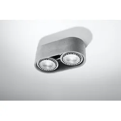 Licht-Erlebnisse Deckenleuchte DIWO 2x GU10 max. 40W Grau Beton | LE70161