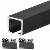 Schiebetür-Hardware-Kit – robuste Bypass-Schiene mit Rollen für reibungslosen Betrieb, ideal für Glas- und Schranktüren