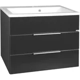 Fackelmann Waschtischunterschrank 2 Schubladen 79,5 x 59 x 49 cm Weiß
