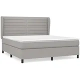 vidaXL Boxspringbett mit Matratze Hellgrau 180x200 cm Stoff1372355