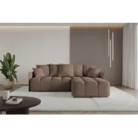 ALTDECOR Ecksofa mit Schlaffunktion und Bettkasten LONLI-L 251x189x68 cm Braun - Corner Sofa Bett Eckcouch Couch L-Form Schlafcouch Ausziehbar Wohn... - Braun/Dunkelbraun