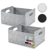 beschmann Aufbewahrungskorb Filz Organizer faltbare Aufbewahrungsbox Filz Box Aufbewahrung Filz Aufbewahrungsbox Kleiderschrank Regal Korb Filzkorb Aufbewahrung Kleiderschrank (grau, 2er)
