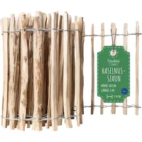 Creative Home Staketenzaun 50cm (LxH) | Haselnusszaun Rollzaun Lattenabstand 7-9 cm Gartenzaun Holzzaun Rasenkante Blumenbeet Umrandung | Braun
