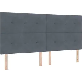 vidaXL Boxspringbett 200 x 200 cm Dunkelgrau