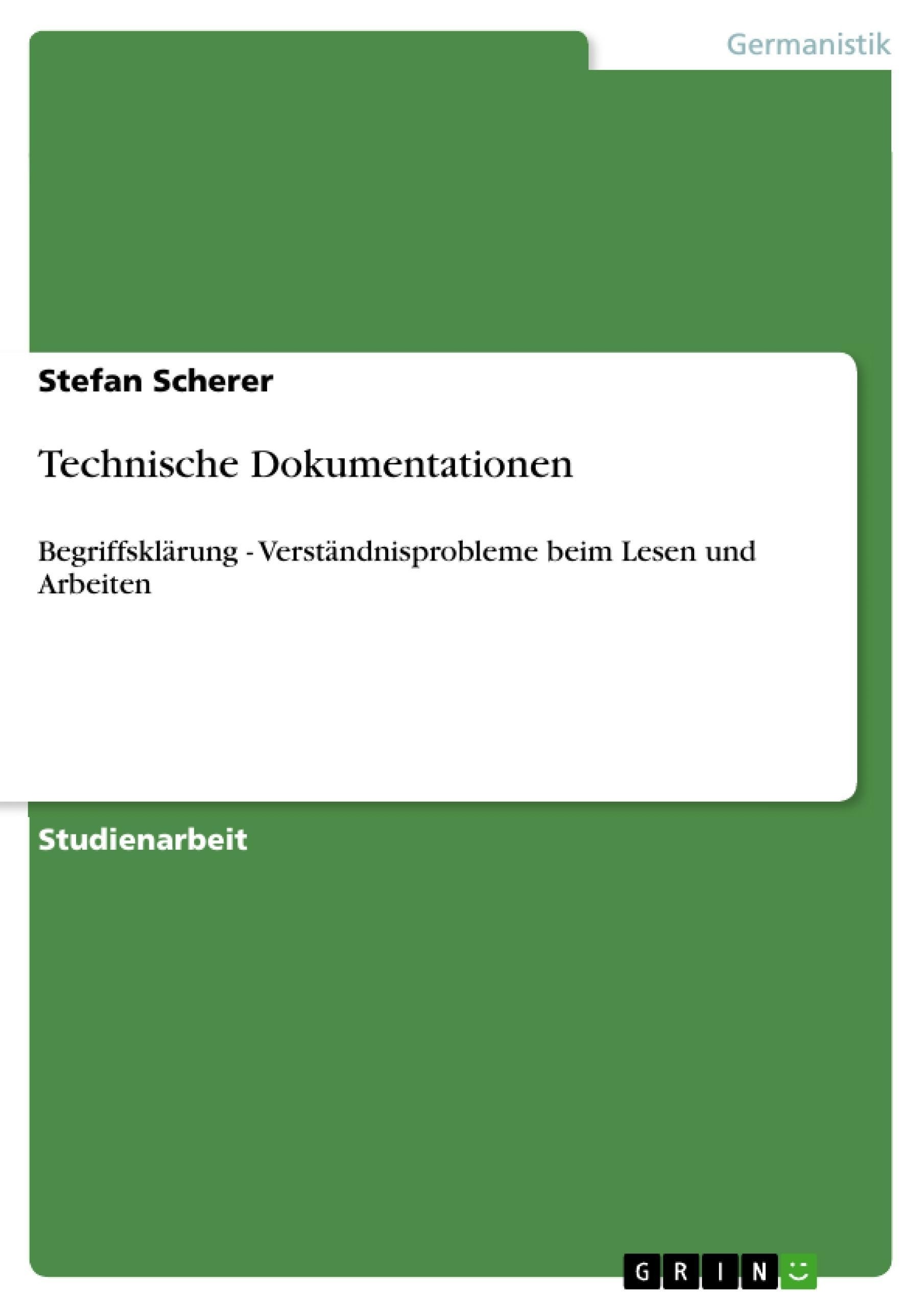 Technische Dokumentationen - Stefan Scherer  Kartoniert (TB)