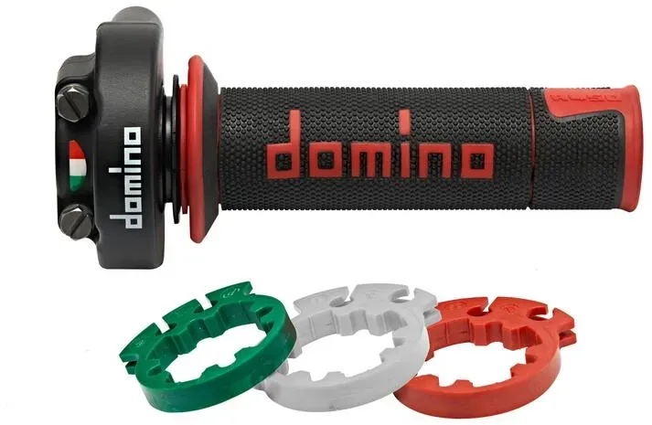 Domino Gasregeling Korte slag XM2 met A450 Handvatten - zwart/rood