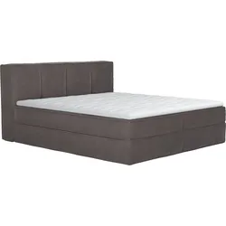 Boxspringbett HOME AFFAIRE "Sacy", silber, B:190cm L:230cm, 100% Polyester, Komplettbetten, Boxbett inkl. Topper, 2 Matratzen, Härtegrade H2, H3 und H4 wählbar
