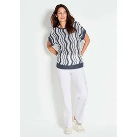 GOLDNER Sommerkleid Mini Gemustert Blau 46