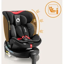 lionelo NAVY i-Size Drehbarer 360o Kindersitz, 40-150 cm, Gruppe 0+1 2 3, vorwärts- und rückwärtsgerichtete Montage, ISOFIX und Stützfuß, Verstellbare Kopfstütze und Rückenlehne, Dri-Seat Einsatz