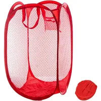 König Design Wäschekorb Rot - Faltbarer Wäschesack Pop Up