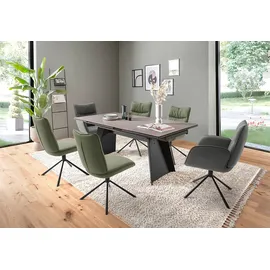 MCA Furniture »MARIN Esszimmerstuhl (2er Set) - Stuhl« (Set) 2 Stk.360° drehbar, Metall schwarz, beweglichen Rücken, belastbar 120 kg