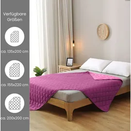 Wometo 2 Stück Microfaser Sommer Steppbett 135x200 – lila und pink kochfest 95° Sommerbettdecke Leichtsteppbett I ohne Bezug verwendbar I 2er Set