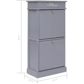 vidaXL Schuhschrank 50 x 98 x 28 cm grau / grau