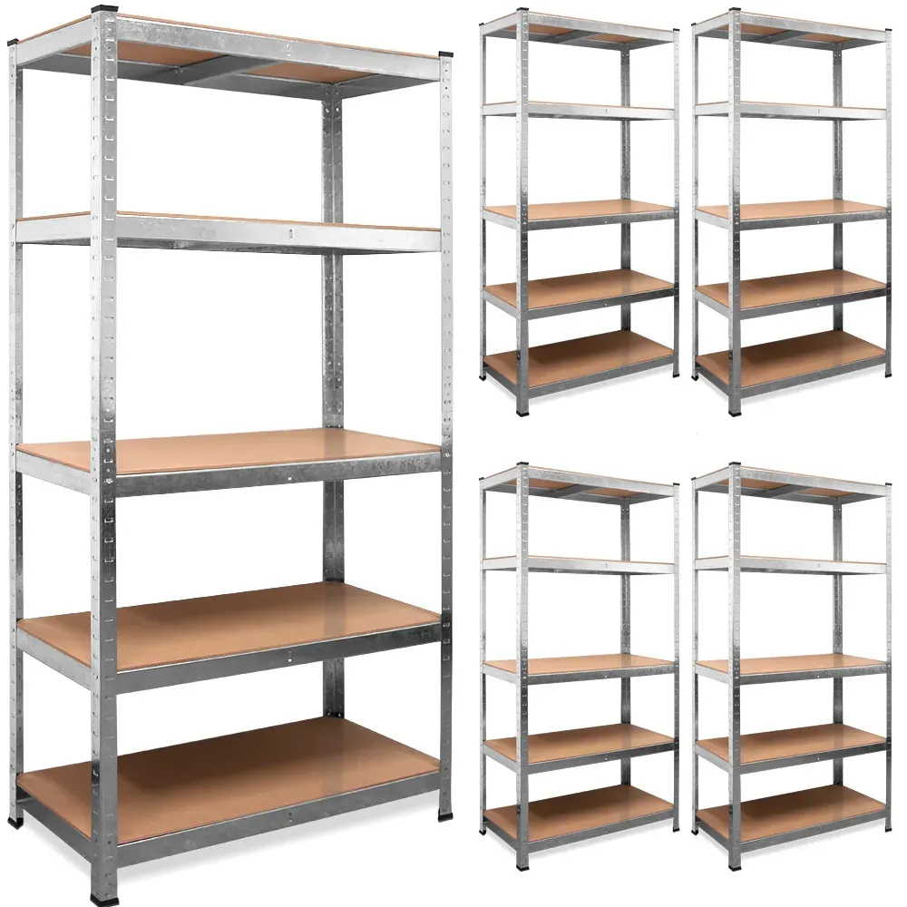 Heavy Duty Shelving 5Pcs Set 180x90x40cm Galvanized 875kg