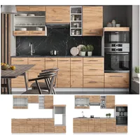 Vicco Küchenzeile Fame-Line 280 cm Eiche/Weiß