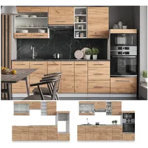 Vicco Küchenzeile Fame-Line 280 cm Eiche/Weiß