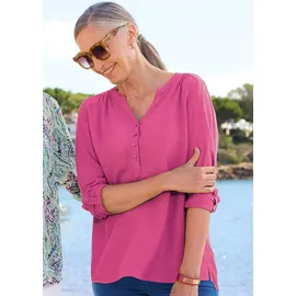 GOLDNER Elegante Viskosebluse mit V-Ausschnitt pink 44