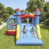 5-in-1-hüpfburg Mit Gebläse, Aufblasbarer Wasserparkanlage, Rutschen, Trampolin, Mehrfarbig