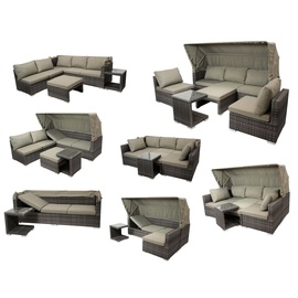 DEGAMO Lounge-Set Manacor 16-tlg. grau inkl. Polstern