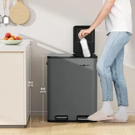 MAXCRAFT Mülleimer 60 l Anthrazit