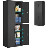 Songmics Aktenschrank 40 x 60 x 180 cm Mattschwarz