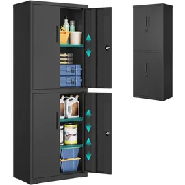 Songmics Aktenschrank 40 x 60 x 180 cm Mattschwarz