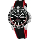 Festina Herrenuhr Kautschuk schwarz rot The Originals Armbanduhr D2UF20662/3 - Schwarz