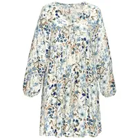 Buffalo Tunikakleid Damen creme-blau bedruckt Gr.38
