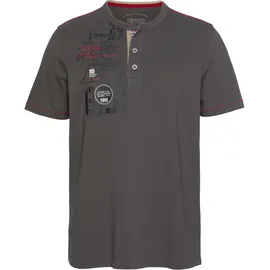 MAN'S WORLD Henleyshirt MAN'S WORLD, Herren, Gr. S (44/46), grau, Single Jersey, Obermaterial: 100% Baumwolle. Besatz: 100% Baumwolle, bedruckt, Rundhals, Shirts, Kurzarm, lässige Passform, bedruckt, Rundhals, casual, Topseller