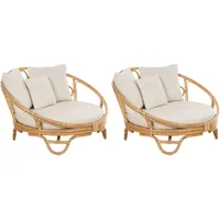 Beliani Sonneninsel 2er Set Loungemöbel beige