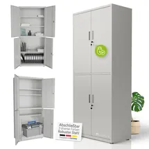 Juskys Aktenschrank 180x80x40 cm grau